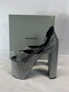 Balenciaga - Camden embellished leather platform sandals